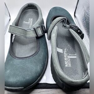 Merrell Mary Jane Clogs Slip-ons Adjustable Size 6 Leather Performance Midnight